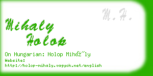 mihaly holop business card